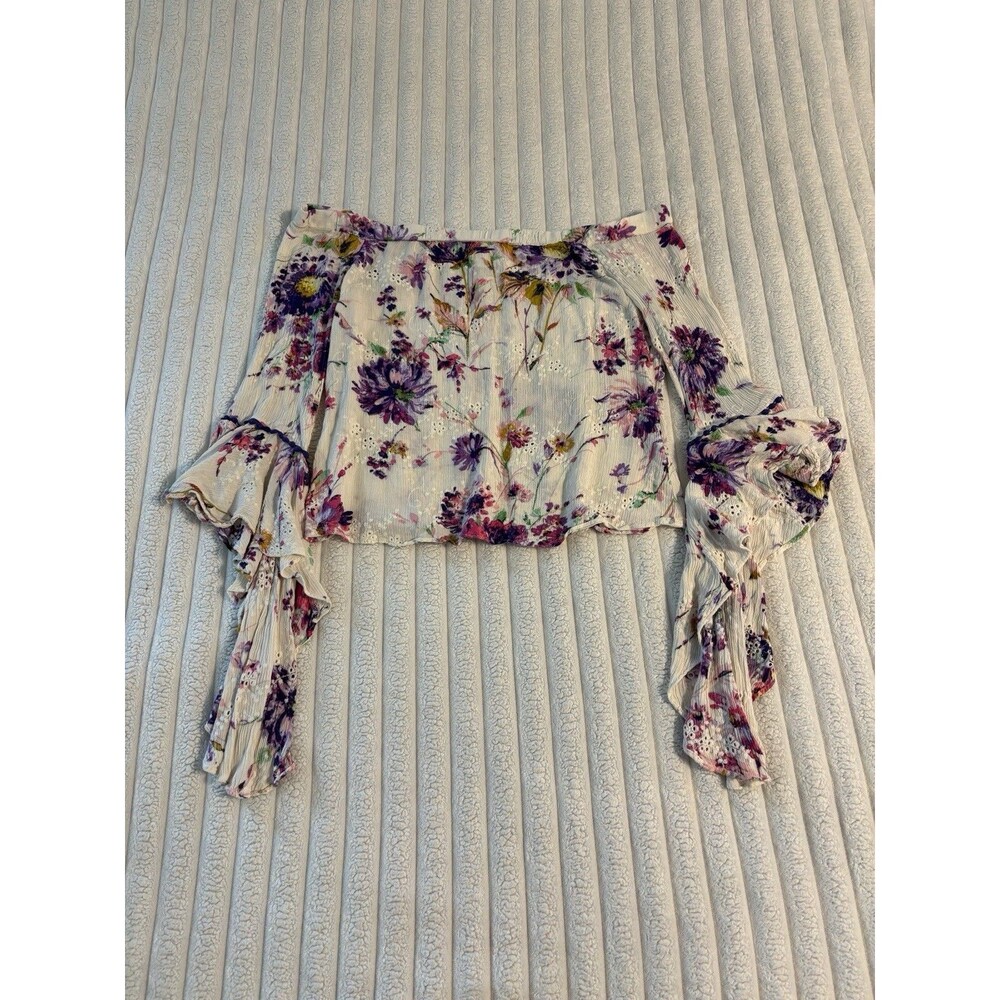 Venus Off Shoulder Blouse Top Women Medium Floral Gypsy Renaissance Boho Fairy